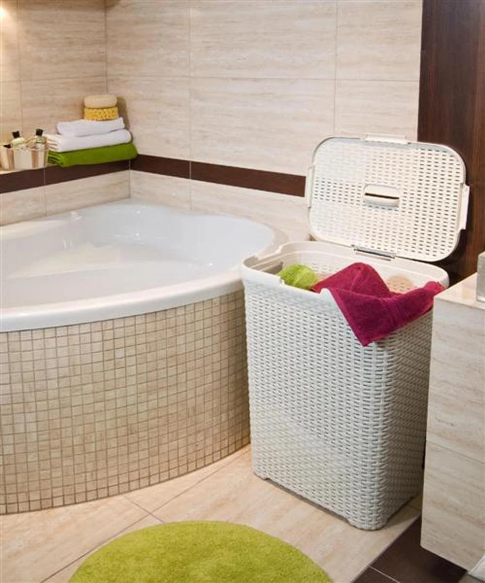 Curver Style Wasmand Met Deksel - 60L - Vintage Wit 7 Curver Style Wasmand Met Deksel - 60L - Vintage Wit - Afbeelding 5