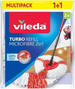 Vileda TURBO 2in1 - Vervanging - Microvezel - Bipack -Winkel Voor Dagelijkse Benodigdheden 1017x1200 3