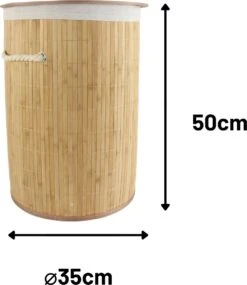 Orange85 Wasmand - Met Deksel - Rond Bamboe - 48 Liter - Bruin - 35x50 Cm - Wasmanden -Winkel Voor Dagelijkse Benodigdheden 1041x1200 6