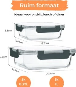 Formilo Meal Prep Bakjes - Lekvrije Vershoudbakjes - Diepvriesbakjes - Luchtdicht - BPA Vrij - Glas - 10 Stuks 14 Formilo Meal Prep Bakjes - Lekvrije Vershoudbakjes - Diepvriesbakjes - Luchtdicht - BPA Vrij - Glas - 10 Stuks -Winkel Voor Dagelijkse Benodigdheden 1043x1200 10