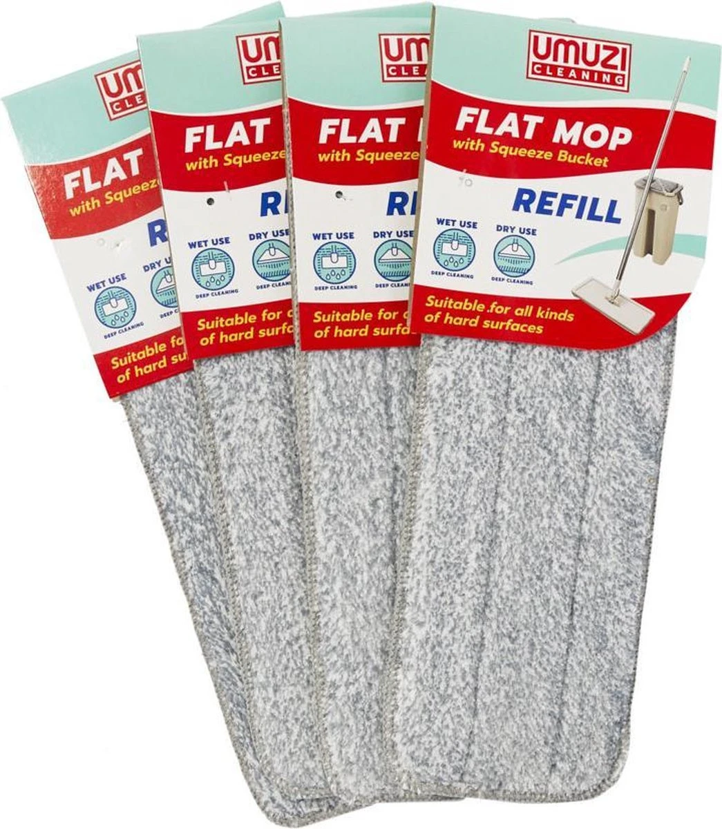 Umuzi Cleaning - 4 Microvezel Pads Voor Dweil Met Zelfreinigend Mechanisme - Mop Met Draaibare Kop - 4 Stuks 3 Umuzi Cleaning - 4 Microvezel Pads Voor Dweil Met Zelfreinigend Mechanisme - Mop Met Draaibare Kop - 4 Stuks