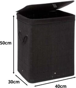 Wasmand Met Deksel 60 L - Bamboe - Zwart 14 Wasmand Met Deksel 60 L - Bamboe - Zwart -Winkel Voor Dagelijkse Benodigdheden 1048x1200 5