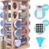 LuZana® Draaibaar Kruidenrek Staand Met Potjes - Bamboe- 20 Kruidenpotjes Met Strooideksel – Incl. Labels, Krijtstift En Trechter -Winkel Voor Dagelijkse Benodigdheden 1055x1200 1