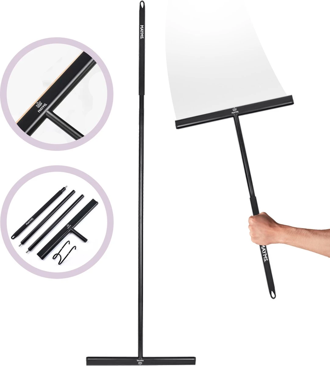 MAYMS® Vloerwisser Badkamer - Vloertrekker - Vloertrekker Met Steel - Floor Wiper - Aftrekker - RVS - Zwart - Design - Wisser - Vloerwisser Douche 3 MAYMS® Vloerwisser Badkamer - Vloertrekker - Vloertrekker Met Steel - Floor Wiper - Aftrekker - RVS - Zwart - Design - Wisser - Vloerwisser Douche