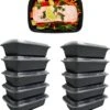 Meal Prep Bakjes - 14 Stuks - 1 Compartiment - Lunchbox - Diepvriesbakjes - Vershoudbakjes - Plastic Bakjes Met Deksel - Magnetron Bakjes Met Deksel - Meal Prep - Vershouddoos - 1L - BPA Vrij