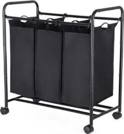 Songmics Wassorteerder – Wasmand – Wasbox – Waswagen – Was Sorteren - Wascollector – Zwart -Winkel Voor Dagelijkse Benodigdheden 1111x1200 3