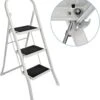 Basic Huishoudtrap 3 Treden - Anti-slip - Max. 150 KG - Anti-Slip Poten -Winkel Voor Dagelijkse Benodigdheden 1112x1200 4