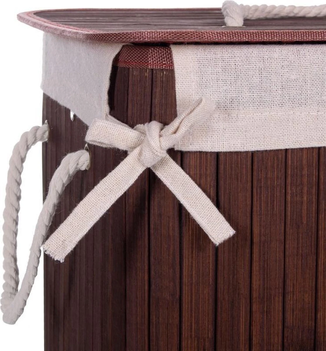 Springos Wasmand | Met Deksel | Opvouwbaar | 72 Liter | Met Uitneembare Waszak | Wasmand | Bruin 7 Springos Wasmand | Met Deksel | Opvouwbaar | 72 Liter | Met Uitneembare Waszak | Wasmand | Bruin - Afbeelding 5