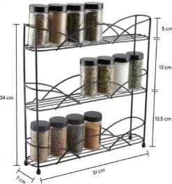 Zindoo - Kruidenrek - Standaard - 3-laags - Ophangbaar - 18 Kruiden Potjes - Anti-slip Pootjes - Spice Rack - Specerijenrek - Keukenorganizer - Keukenaccessoires 10 Zindoo - Kruidenrek - Standaard - 3-laags - Ophangbaar - 18 Kruiden Potjes - Anti-slip Pootjes - Spice Rack - Specerijenrek - Keukenorganizer - Keukenaccessoires -Winkel Voor Dagelijkse Benodigdheden 1120x1200 3