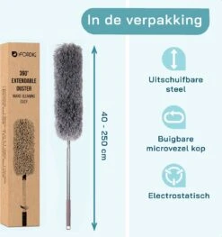 ForDig Telescopische Plumeau Microvezel - Duster Met Telescoopsteel Uitschuifbaar Tot 250 Cm - Wasbaar - 360 Graden Draaibaar -Winkel Voor Dagelijkse Benodigdheden 1128x1200 4