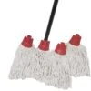 MAUS Spaanse Mop Met Steel - 4 Dweilen Rood - 1 Dweilstok - Gerecycled Katoen - EU Product
