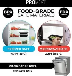 Buxibo - 50 Meal Prep Bakjes - Salade/Lunch Box - Diepvriesbakjes - Vershoudbakjes - Plastic Bakjes Met Deksel - Vershouddoos - Magnetron Vaatwasser Bestendig - 24 Oz/0.7 Liter Inhoud - Herbruikbaar - Kunststof - BPA Vrij - Zwart 12 Buxibo - 50 Meal Prep Bakjes - Salade/Lunch Box - Diepvriesbakjes - Vershoudbakjes - Plastic Bakjes Met Deksel - Vershouddoos - Magnetron Vaatwasser Bestendig - 24 Oz/0.7 Liter Inhoud - Herbruikbaar - Kunststof - BPA Vrij - Zwart -Winkel Voor Dagelijkse Benodigdheden 1140x1200 11