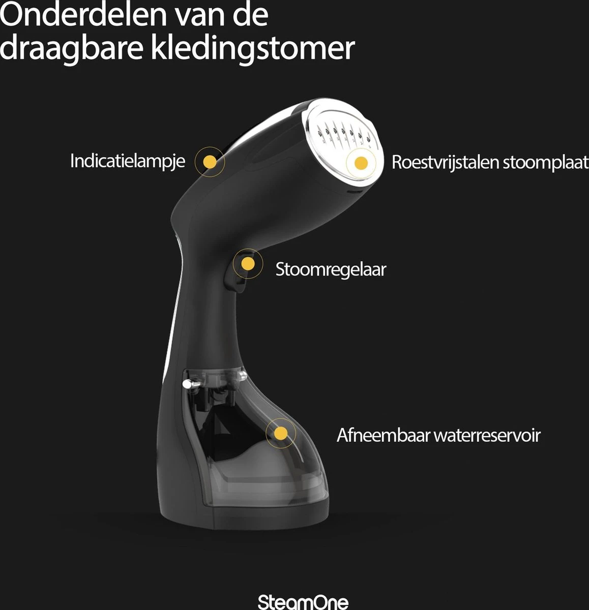 SteamOne S-Travel Kledingstomer - Zwart 5 SteamOne S-Travel Kledingstomer - Zwart - Afbeelding 3