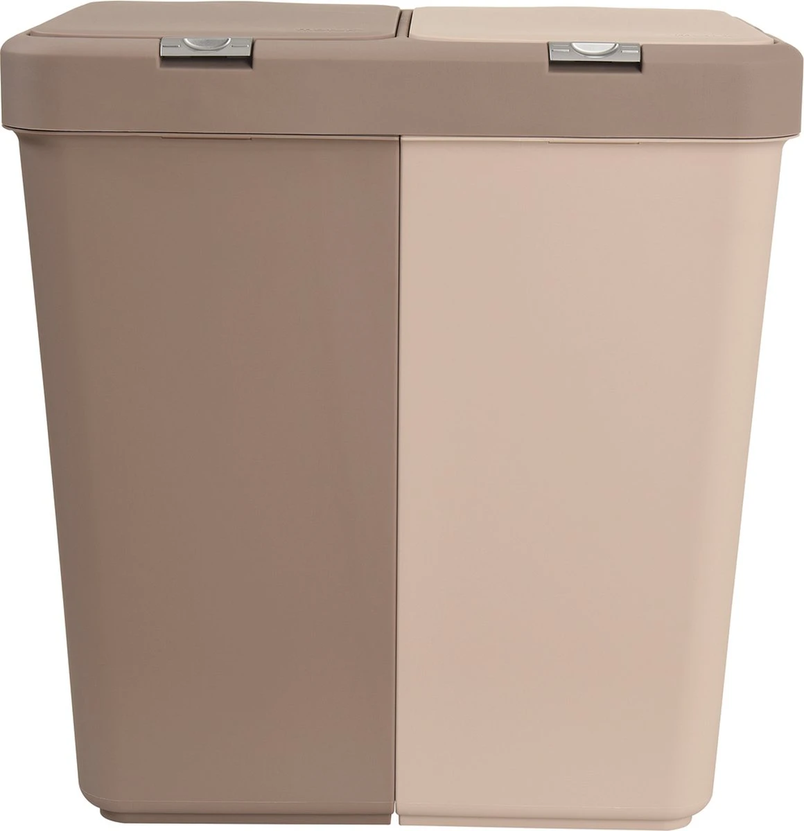 Motek® - Wasmand - 2 Vakken Met Deksel - Met Touch Deksel - Gemaakt Van 100% Gerecycled Kunststof - 80 L - Wasmand Met Deksel - Wassorteerder - Beige 6 Motek® - Wasmand - 2 Vakken Met Deksel - Met Touch Deksel - Gemaakt Van 100% Gerecycled Kunststof - 80 L - Wasmand Met Deksel - Wassorteerder - Beige - Afbeelding 4