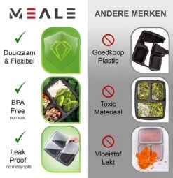 MEALE® - Meal Prep Bakjes 14 Stuks + Bestekhouder - 3 Vakken - BPA Vrij - Vershoud Lunchbox - Food Prep Containers - Maaltijdbakjes 14 MEALE® - Meal Prep Bakjes 14 Stuks + Bestekhouder - 3 Vakken - BPA Vrij - Vershoud Lunchbox - Food Prep Containers - Maaltijdbakjes -Winkel Voor Dagelijkse Benodigdheden 1163x1200 10
