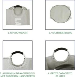 Wonair Wasmand – Wasbox - Wastas - Laundry Wasmand - Opvouwbaar – 81L – Lichtgrijs 15 Wonair Wasmand – Wasbox - Wastas - Laundry Wasmand - Opvouwbaar – 81L – Lichtgrijs -Winkel Voor Dagelijkse Benodigdheden 1164x1200 15