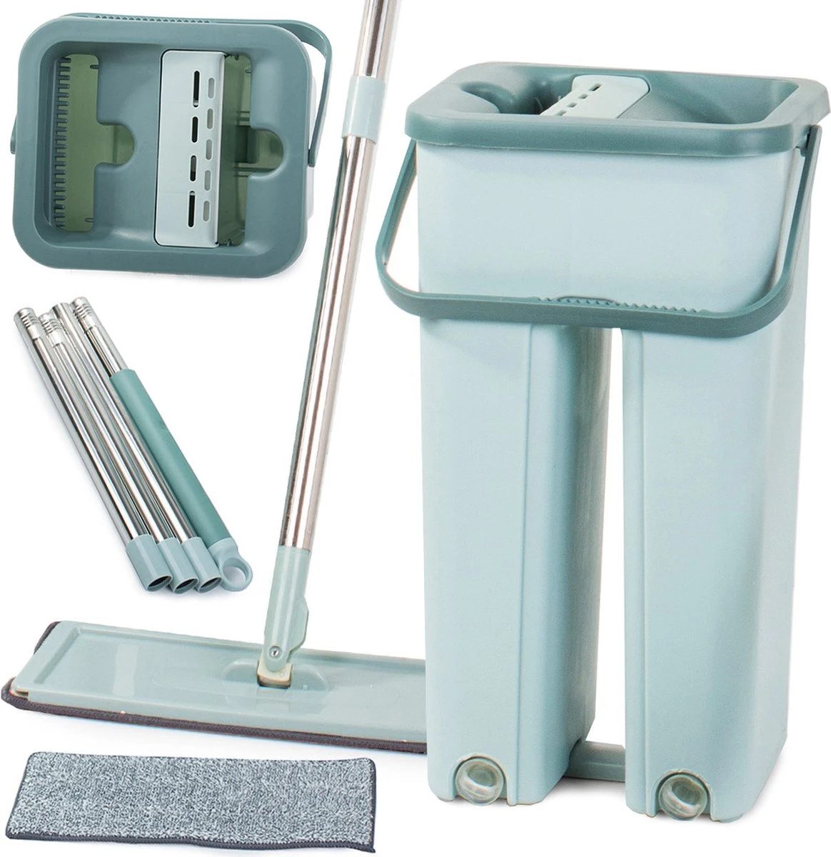 Handy Mop - Dweilsysteem - Vloerwisser - Emmer Met Wringer - Vlakke Dweil Met Een Emmer Met Een Tweekamerpers, Dweil, Emmer, Handy Mop - Dweilsysteem - Vloerwisser - Emmer Met Wringer - 3 Handy Mop - Dweilsysteem - Vloerwisser - Emmer Met Wringer - Vlakke Dweil Met Een Emmer Met Een Tweekamerpers, Dweil, Emmer, Handy Mop - Dweilsysteem - Vloerwisser - Emmer Met Wringer -