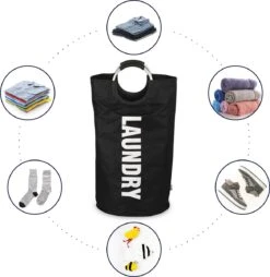 Wonair Wasmand – Waszak – Laundry Bag - Wassorteerder - Opvouwbaar – 81L – Zwart -Winkel Voor Dagelijkse Benodigdheden 1168x1200 5
