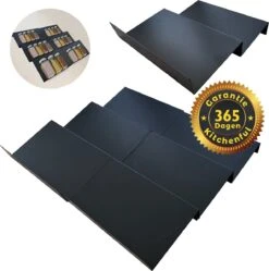 Kitchenful Kruidenrek Lade - Kruiden Organiser - 6 Stuks - Zwart - Verstelbaar - Metaal - Kruiden Opberger