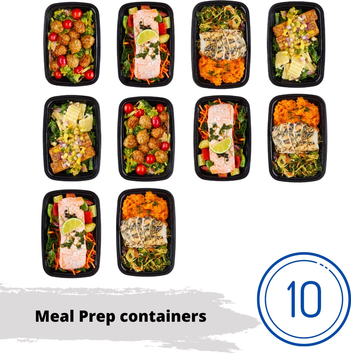 Meal Prep Bakjes - 10 Stuks - 1 Compartiment - Lunchbox - Diepvriesbakjes - Vershoudbakjes - Plastic Bakjes Met Deksel - Magnetron Bakjes Met Deksel - Meal Prep - Vershouddoos - 1L - BPA Vrij 10 Meal Prep Bakjes - 10 Stuks - 1 Compartiment - Lunchbox - Diepvriesbakjes - Vershoudbakjes - Plastic Bakjes Met Deksel - Magnetron Bakjes Met Deksel - Meal Prep - Vershouddoos - 1L - BPA Vrij - Afbeelding 8