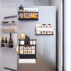 Merkloos Multifunctioneel Ophangbaar Keukenrek Of Badrek- Multifunctioneel Organiser - Magnetisch - Zwart -Winkel Voor Dagelijkse Benodigdheden 1196x1200 2