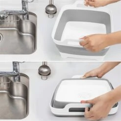 Kurtzy Grijs Inklapbare Afwas Zink/basin, Met Drainage Plug - 16L Water Capaciteit – Vouwbare Kom Met Plastic Handvatten – Draagbare Wasbak Voor Buiten Camping, Reizen, Keuken En Caravan -Winkel Voor Dagelijkse Benodigdheden 1198x1200 38