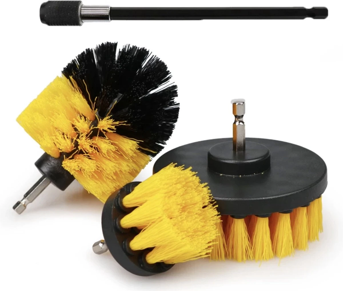 Merkloos 4-delige Borstelset Voor Boormachine - Inclusief Verlengstuk - Opzetborstels - Schrobborstel - Schuurborstel - Schoonmaakborstel - Tapijtreiniger - Brush - Geel - Gratis Verzending 5 Merkloos 4-delige Borstelset Voor Boormachine - Inclusief Verlengstuk - Opzetborstels - Schrobborstel - Schuurborstel - Schoonmaakborstel - Tapijtreiniger - Brush - Geel - Gratis Verzending - Afbeelding 3