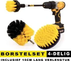 Professionele 4 Delige Borstelset Voor De Boormachine Incl. Verlengstuk, Deze Schoonmaak Schuurborstel Elektrisch Opzetborstel Schrobborstel Set Is Geschikt Als Schrobber Voor Badkamer, Auto, Keuken En Tuin -Winkel Voor Dagelijkse Benodigdheden 1200x1034 3