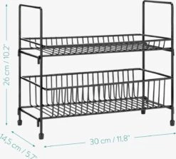 Navaris Stalen Kruidenrekje 2 Etages - Kruidenrek Staand - Rek Voor Kruidenpotjes En Glaasjes - Multifunctionele Organizer Voor Keuken En Badkamer -Winkel Voor Dagelijkse Benodigdheden 1200x1084 5