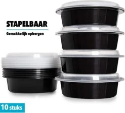Ronde Meal Prep Bakjes - 10 Stuks - Herbruikbaar - Mealprep Containers Met Deksels - Lek Vrij - Saladebakjes - Vershoudbakje - BPA Vrij - Magnetronbakje - Diepvriesbakje - Koelkastbakje - Pokebowl - 850 ML - Zwart 16 Ronde Meal Prep Bakjes - 10 Stuks - Herbruikbaar - Mealprep Containers Met Deksels - Lek Vrij - Saladebakjes - Vershoudbakje - BPA Vrij - Magnetronbakje - Diepvriesbakje - Koelkastbakje - Pokebowl - 850 ML - Zwart -Winkel Voor Dagelijkse Benodigdheden 1200x1087 9