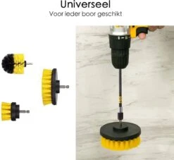 Professionele 4 Delige Borstelset Voor De Boormachine Incl. Verlengstuk, Deze Schoonmaak Schuurborstel Elektrisch Opzetborstel Schrobborstel Set Is Geschikt Als Schrobber Voor Badkamer, Auto, Keuken En Tuin -Winkel Voor Dagelijkse Benodigdheden 1200x1105 5