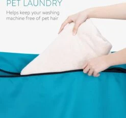 Navaris Waszak Voor Huisdieren Wasgoed - Wasnet Met Rits - Vangt Dierenharen Op Van Dekens, Handdoeken Of Beddengoed - 79 X 70,5 Cm - Blauw -Winkel Voor Dagelijkse Benodigdheden 1200x1119 3