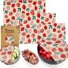 Bijenwas Wraps (Bijenwas Doek) - "rode Aardbei" Set Van 3 - 1S, 1M, 1L - Beeswax Wraps - Herbruikbaar Boterhamzakje - Bee Wrap - Beewax - Bijenwasdoek - Zero Waste - Duurzaam Cadeau -Winkel Voor Dagelijkse Benodigdheden 1200x1122 5