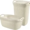 Curver Knit Wasmand Met Deksel 57L + Wasmand 40L - Gebroken Wit -Winkel Voor Dagelijkse Benodigdheden 1200x1125 4