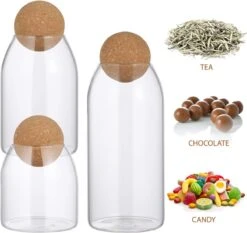 Igoods Helderglazen - Voorraadpot Met Kurkbal - Thee- En Koffiebus Met Bolvormig Houten Deksel - Voedselblikken - Keukenopslag - Opslagpotten 16 Igoods Helderglazen - Voorraadpot Met Kurkbal - Thee- En Koffiebus Met Bolvormig Houten Deksel - Voedselblikken - Keukenopslag - Opslagpotten -Winkel Voor Dagelijkse Benodigdheden 1200x1132 2