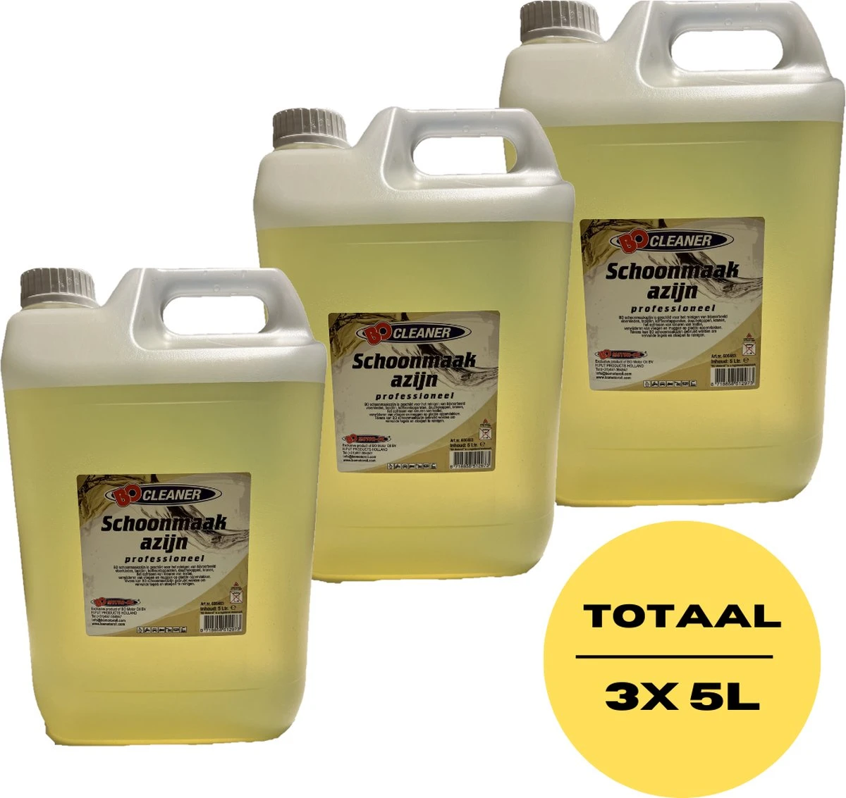 BO Cleaner - Schoonmaak Azijn - 3x 5 Liter - VOORDEEL VERPAKKING - Reiniger - Professioneel - BEST SELLER - Azijn - Tegels- Groene Aanslag - Schoonmaak - 15L 3 BO Cleaner - Schoonmaak Azijn - 3x 5 Liter - VOORDEEL VERPAKKING - Reiniger - Professioneel - BEST SELLER - Azijn - Tegels- Groene Aanslag - Schoonmaak - 15L