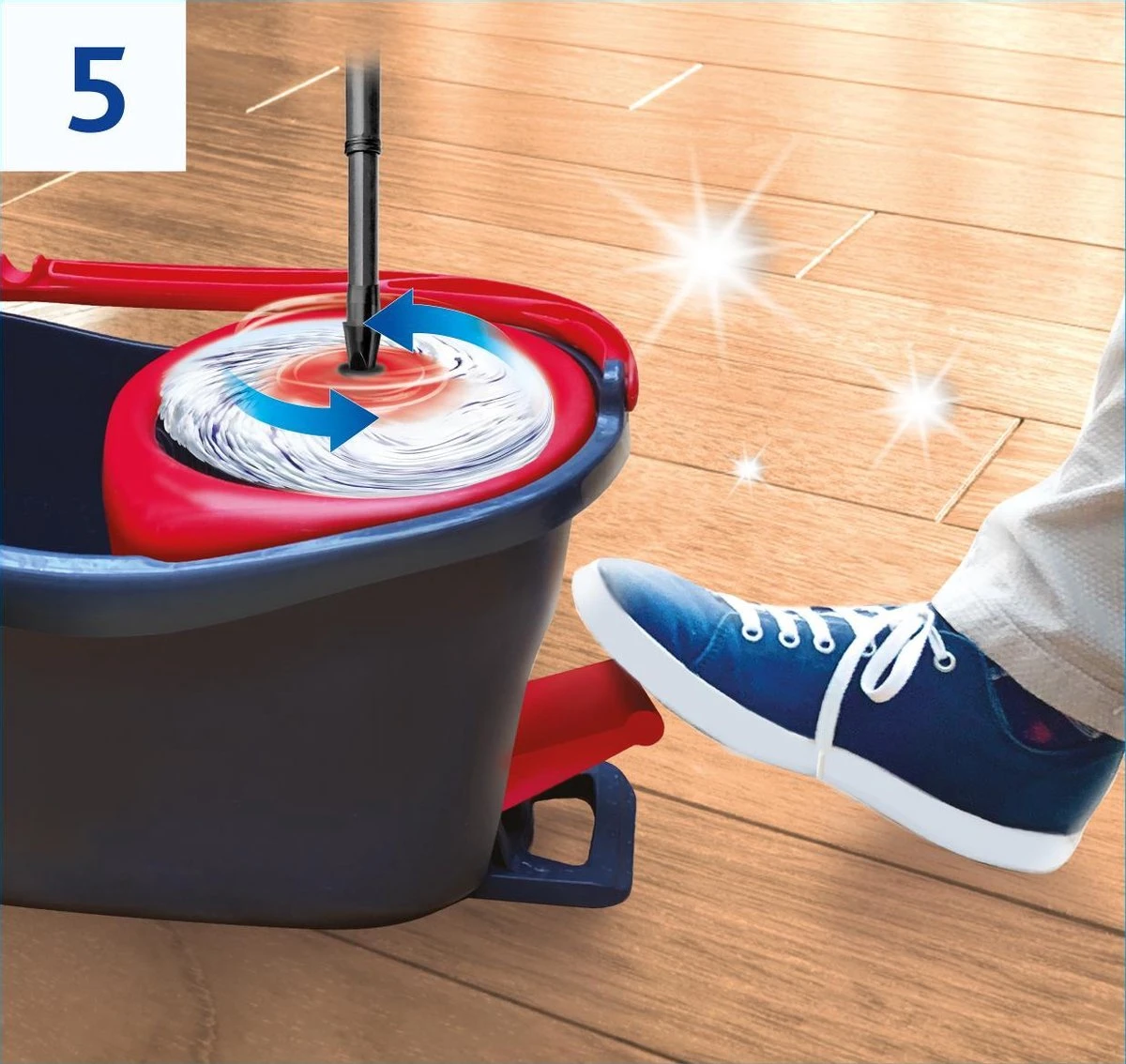 Vileda TURBO 3in1 Mop Met Zwenkkop + Pedaalemmer 18 Vileda TURBO 3in1 Mop Met Zwenkkop + Pedaalemmer - Afbeelding 16