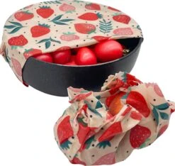 Bijenwas Wraps (Bijenwas Doek) - "rode Aardbei" Set Van 3 - 1S, 1M, 1L - Beeswax Wraps - Herbruikbaar Boterhamzakje - Bee Wrap - Beewax - Bijenwasdoek - Zero Waste - Duurzaam Cadeau -Winkel Voor Dagelijkse Benodigdheden 1200x1135 3