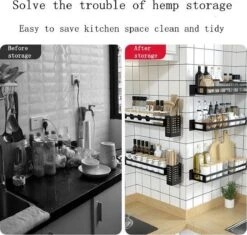 Merkloos Kruidenrek / Opbergrek - RVS - Perforatievrij Aan De Muur Gemonteerd - 50x13x6 Cm - Zwart 12 Merkloos Kruidenrek / Opbergrek - RVS - Perforatievrij Aan De Muur Gemonteerd - 50x13x6 Cm - Zwart -Winkel Voor Dagelijkse Benodigdheden 1200x1140 3