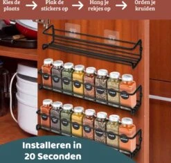 Mmoods Kruidenrek Ophangbaar Zonder Boren - 4 Laags Voor 24 Kruidenpotjes - Speciaal Voor Muur, Wandkast, Kastdeur - Hangende Kruidenorganizer Keuken - Keukenaccessoires 12 Mmoods Kruidenrek Ophangbaar Zonder Boren - 4 Laags Voor 24 Kruidenpotjes - Speciaal Voor Muur, Wandkast, Kastdeur - Hangende Kruidenorganizer Keuken - Keukenaccessoires -Winkel Voor Dagelijkse Benodigdheden 1200x1142 5
