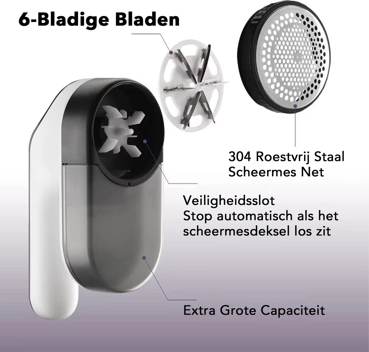 DOWO® - Elektrische Pluizenverwijderaar - Ontpluizer - Draadloos En Oplaadbaar - Pluizentondeuse - 3 Extra Opzetstukken - Zwart 6 DOWO® - Elektrische Pluizenverwijderaar - Ontpluizer - Draadloos En Oplaadbaar - Pluizentondeuse - 3 Extra Opzetstukken - Zwart - Afbeelding 5