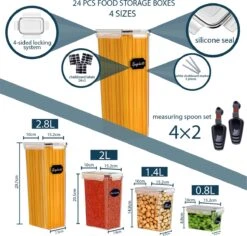 Empyrea Set Van 24 Luchtdichte Vershouddozen, Voorraad Bussen Opslag En Organisatie, Keuken En Voedselcontainer, Voorraadpotten Van Kunststof, BPA-vrij, 72 Etiketten, 3 Markers En 8 Lepels Meegeleverd | Keuken Organizer Voorraadcontainers 8 Empyrea Set Van 24 Luchtdichte Vershouddozen, Voorraad Bussen Opslag En Organisatie, Keuken En Voedselcontainer, Voorraadpotten Van Kunststof, BPA-vrij, 72 Etiketten, 3 Markers En 8 Lepels Meegeleverd | Keuken Organizer Voorraadcontainers -Winkel Voor Dagelijkse Benodigdheden 1200x1148 11