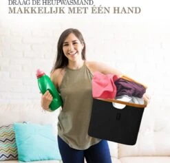 MIRI Opvouwbare Wasmand – Heupwasmand – Zwart – Wasmanden – Opbergmand – Wasbox – 45L – Bamboe – Laundry Basket 12 MIRI Opvouwbare Wasmand – Heupwasmand – Zwart – Wasmanden – Opbergmand – Wasbox – 45L – Bamboe – Laundry Basket -Winkel Voor Dagelijkse Benodigdheden 1200x1150 11