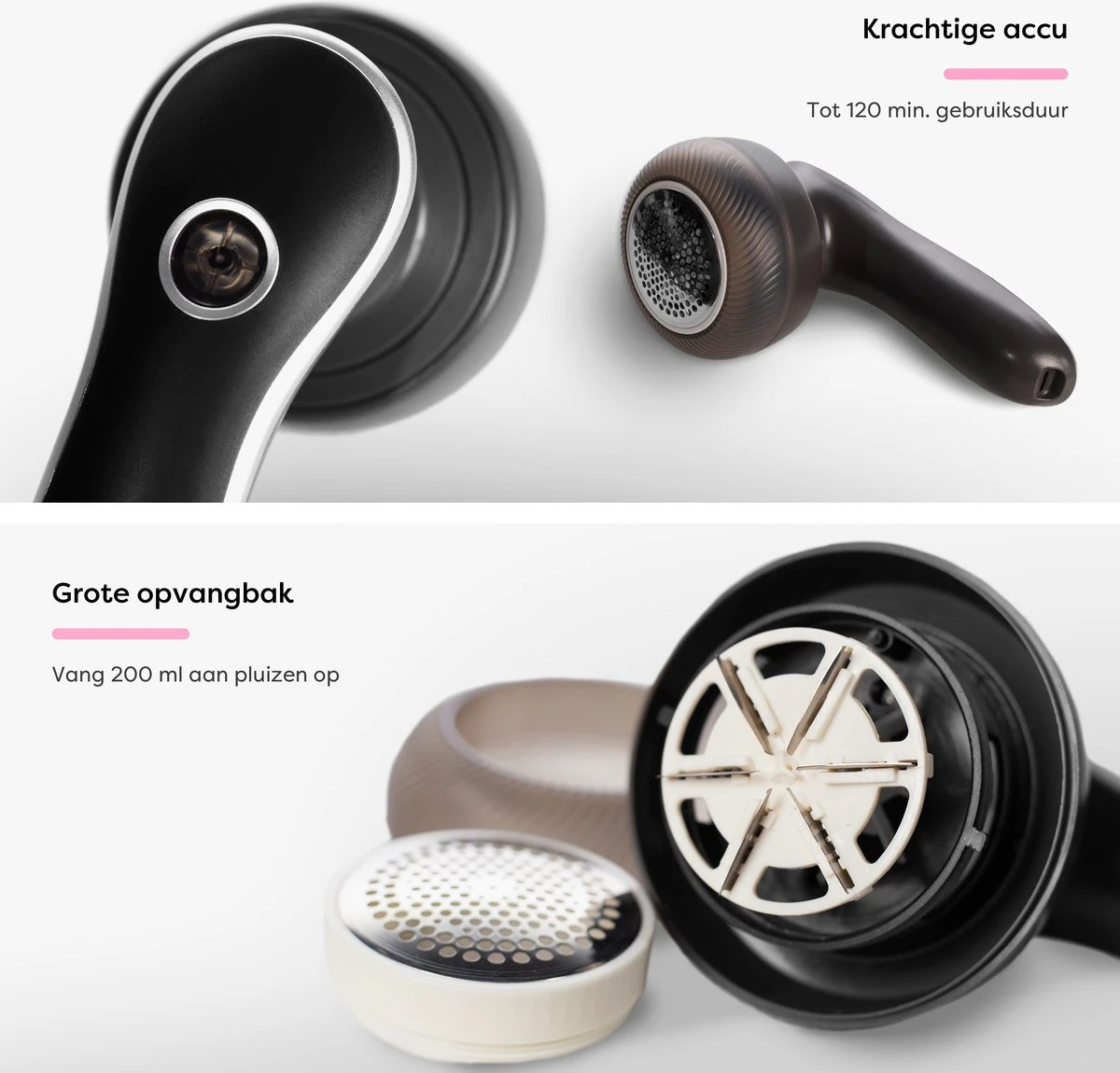 Fineza Pluizenverwijderaar – Electrisch – Ontpluizer – Ontpiller – Draadloos – Zwart/Antraciet 8 Fineza Pluizenverwijderaar – Electrisch – Ontpluizer – Ontpiller – Draadloos – Zwart/Antraciet - Afbeelding 6