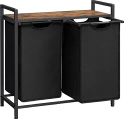 C90 - SISO-CO Wasmand, Wassorteerder Met Plank En Uittrekbare Zakken, Wasorganizer, Metalen Frame, 2 Oxford-stoffen Afneembare Zakken, Rustieke Bruin En Zwart BLH201B01 18 C90 - SISO-CO Wasmand, Wassorteerder Met Plank En Uittrekbare Zakken, Wasorganizer, Metalen Frame, 2 Oxford-stoffen Afneembare Zakken, Rustieke Bruin En Zwart BLH201B01 -Winkel Voor Dagelijkse Benodigdheden 1200x1154 4