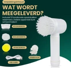 Apeiron Elektrische Schoonmaakborstel - Poetsmachine - Poliermachine - Schrobborstel - Handborstel - Werkborstel - Schrobber - Boorborstel - Wasborstel - Schoonmaakmiddelen - Reinigingsborstel - 3 Opzetstukken -Winkel Voor Dagelijkse Benodigdheden 1200x1156 15