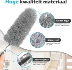 JUST23 Plumeau Uitschuifbaar Met Telescoopsteel – 60 Tot 140 Cm – Ragebol – Stoffer – Duster – Grijs – Incl. Microfiber Doek 12 JUST23 Plumeau Uitschuifbaar Met Telescoopsteel – 60 Tot 140 Cm – Ragebol – Stoffer – Duster – Grijs – Incl. Microfiber Doek -Winkel Voor Dagelijkse Benodigdheden 1200x1156 16
