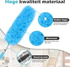 JUST23 Plumeau Uitschuifbaar Met Telescoopsteel – 60 Tot 140 Cm – Ragebol – Stoffer – Duster - Blauw - Incl. Microfiber Doek -Winkel Voor Dagelijkse Benodigdheden 1200x1156 17