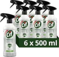 Nieuwkomers 9 Cif Disinfect & Shine Original Desinfectie Spray - 6 X 500 Ml - Voordeelverpakking