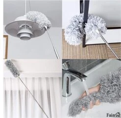 Fain® Plumeau Met Telescoopsteel – Grijs – 80 Tot 280 Cm - Uitschuifbaar – Wasbaar - Flexibel 360° Draaibaar – Duster - Microvezel Ragebol -Winkel Voor Dagelijkse Benodigdheden 1200x1170 12